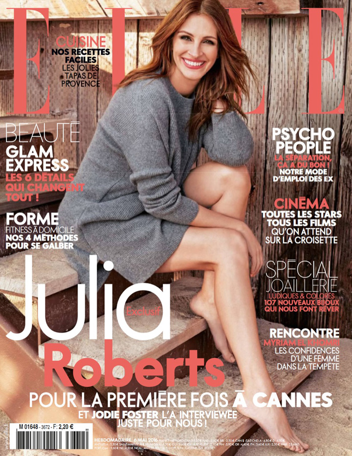 Julia Roberts《Elle》法國版2016年5月號