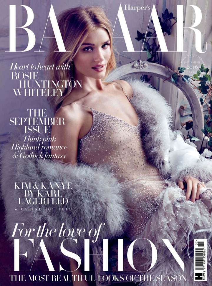 Rosie Huntington-Whiteley《Harper's Bazaar》英國版2016年9月號(hào)