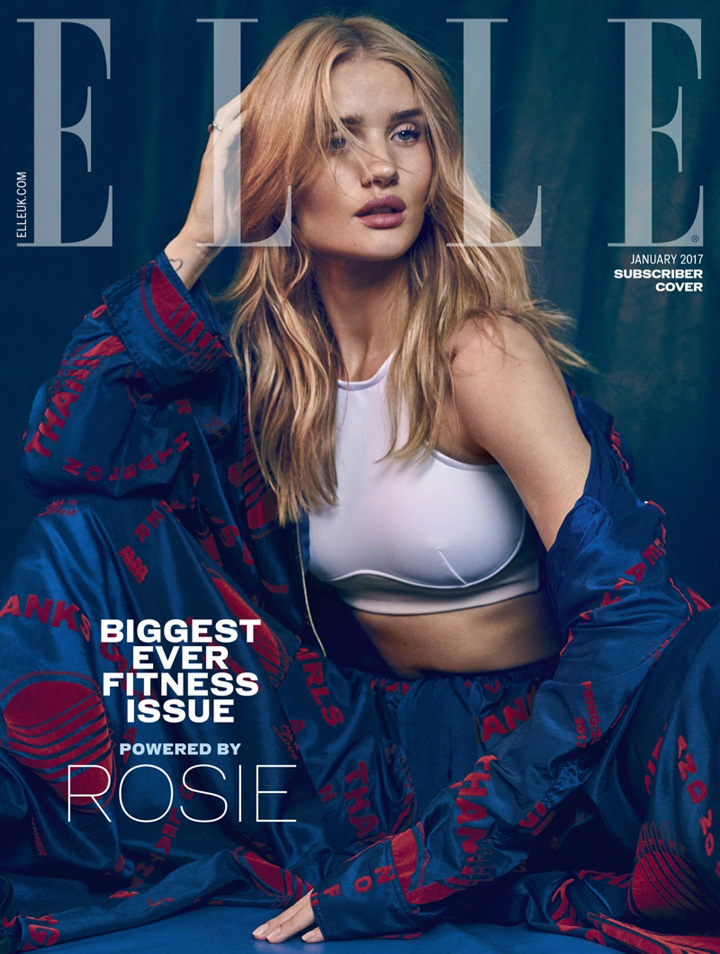 Rosie Huntington-Whiteley《Elle》英國(guó)版2017年1月號(hào)