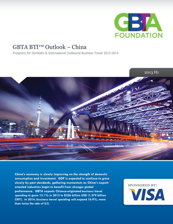 GBTA 預(yù)測2013年中國商務(wù)旅行支出將會增加14.3% 