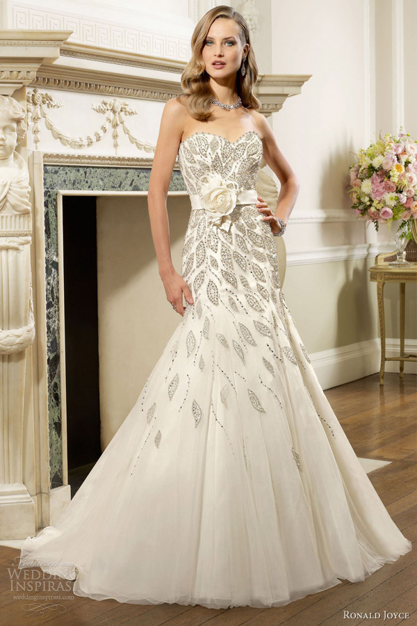 ronald joyce bridal 2013 strapless wedding dress sweetheart neckline